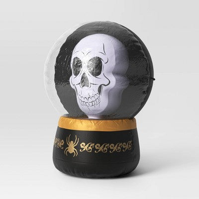 5.5' LED Animated Turning Skull Globe Halloween Inflatable Decoration - Hyde & EEK! Boutique
