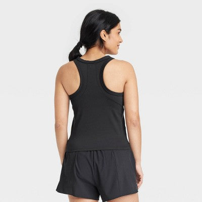 Women's Highneck Racerback Tank Top - All In Motion Black M