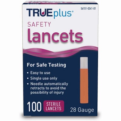 Trueplus Mini Safety Lancet 28 Gauge, 100 Ct