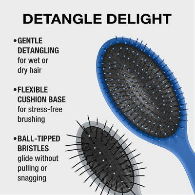 Conair Detangling Delight Cushion and Detangling Mini Cushion Value Pack Hair Brush - 2pk