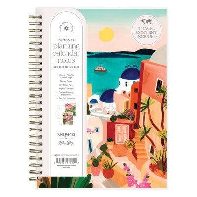 Rhi James for Blue Sky Weekly/Monthly Planner Notes (15 Month) Wirebound 5.875"x8.625" Clear Cover - Greek Village