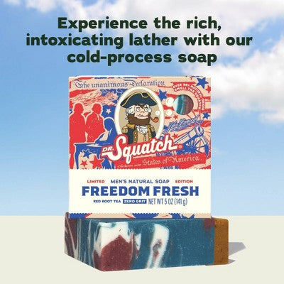 DR. SQUATCH Men's All Natural Bar Soap - Freedom Fresh - 5oz