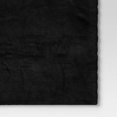 Channel Faux Fur Throw Black - Threshold