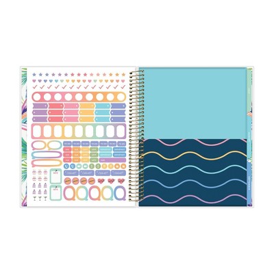 Blue Sky 7"x9" Livewell 2025-2026 Weekly/Monthly Spiral Coil Planner Laminated Lynnie Navy Waves