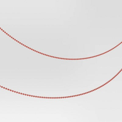 25' Plastic Bead Decorative Christmas Tree Garland Red - Wondershop