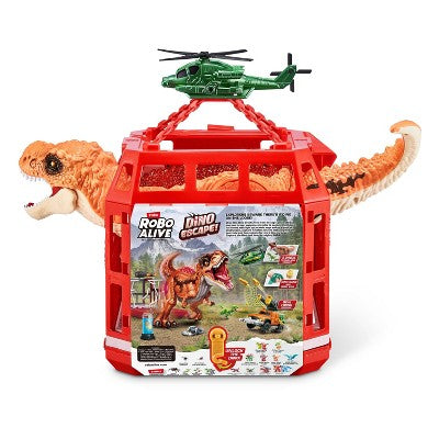 Robo Alive Dino Escape: Dinosaur Figure Playset with 6 Pieces, Educational Focus on Animals