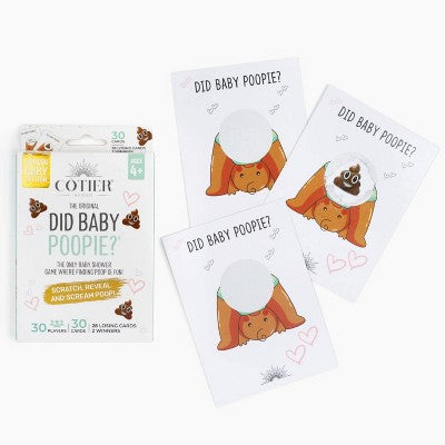 30ct 'Did Baby Poopie?' Baby Shower Scratch Off Game Brown