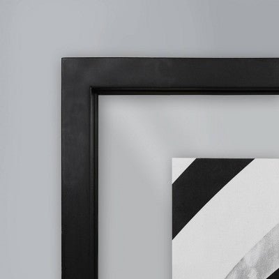 9"x11" Single Picture Float Frame Black - Threshold: Modern Wall Decor, MDF, Glass Pane