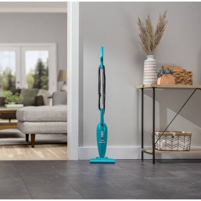 BISSELL Featherweight Lightweight Stick Vacuum 9.5" Cleaning Path Turquoise Blue: Bagless, Electric, Hard Floor, Pet Hair, 1 Speed, 15ft Cord (LOCAL PICKUP ONLY)