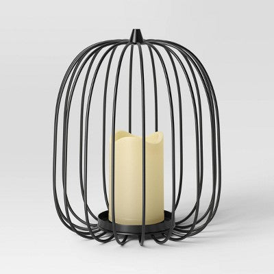 10" Lit Metal Pumpkin Lantern - Hyde and EEK! Boutique