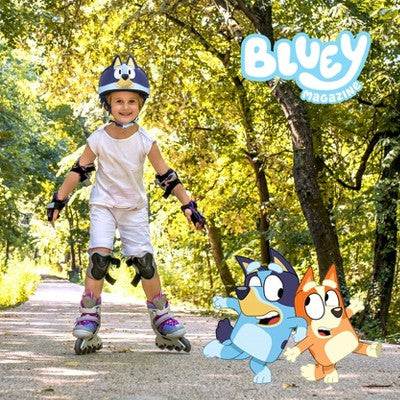 Bluey Microshell Cycling Youth Bike Helmet - Blue S: Vented, Adjustable Strap