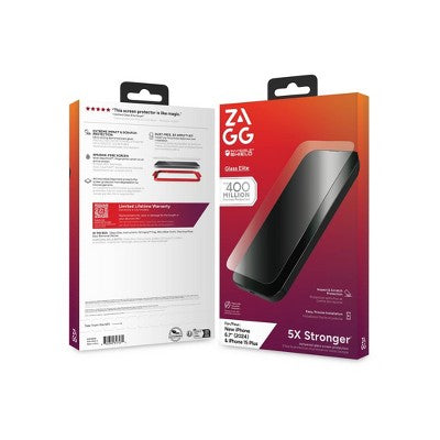ZAGG Apple iPhone 16 Plus/iPhone 15 Plus Glass Elite Screen Protector