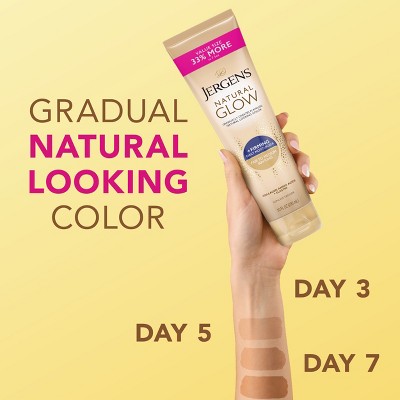 Jergens Natural Glow Skin Firming Daily Moisturizer + Self Tanner Tanning Lotion - Fair to Medium - 10 fl oz