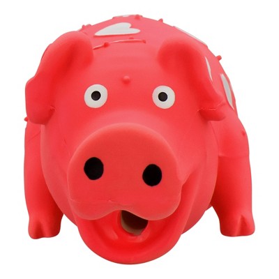 Multipet Pig Interactive Dog Toy - Red