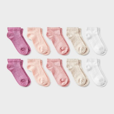 Toddler 10pk Solid Socks - Cat & Jack Pink 4T-5T