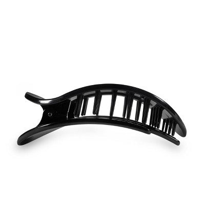 TELETIES Large Flat Round Hair Clip - Jet Black