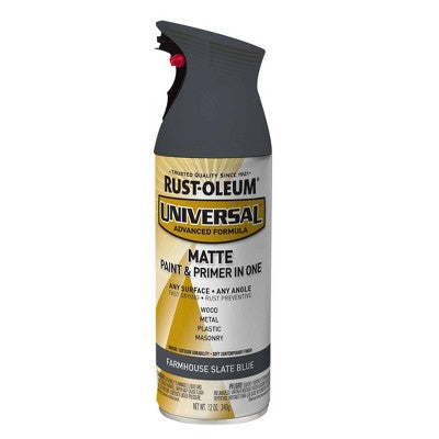 Rust-Oleum Universal Spray Paints Matte Farmhouse Slate Blue: Rustoleum Blues, Outdoor Spray Paint for Metal & Plastic