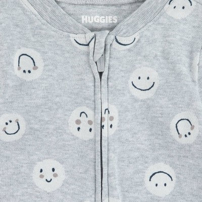 Huggies Baby 2pk Happy Face Organic Sleep N' Play Gray/Blue 3M