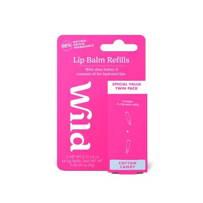 Wild Cosmetics Cotton Candy Lip Balm Refill - 0.3oz/2pk: Moisturizing, Lip Balms and Treatments