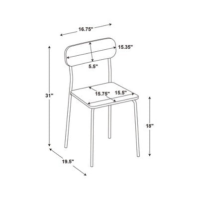 Set of 2 Wood with Metal Base Dining Chair Natural - Room Essentials (LOCAL PICKUP ONLY)