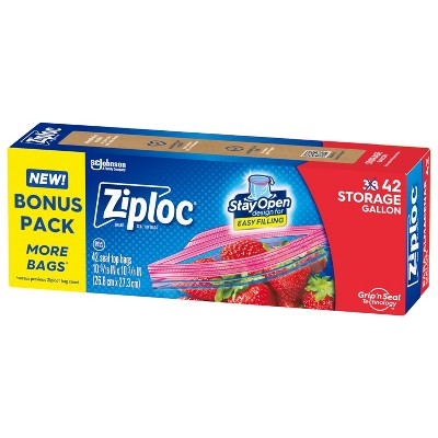 Ziploc Storage Gallon Bags with Grip 'n Seal Technology - 42ct
