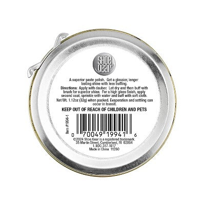 Shoe Gear Polish Paste - Black 1.12oz