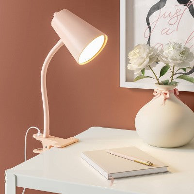 Clip Light with Silicone Sleeve Pink Metal - Room Essentials