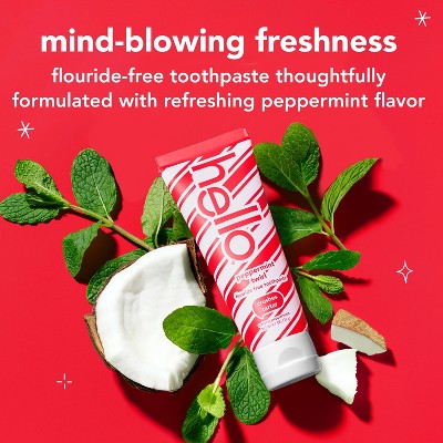 hello Stocking Stuffer, Fluoride-Free Toothpaste and Soft Charcoal Toothbrush Holiday Gift Set - 3ct