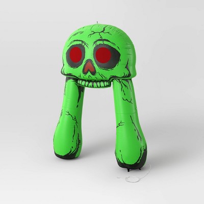 11' LED Skull Archway Inflatable Halloween Projection Decoration Green - Hyde & EEK! Boutique