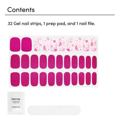 Dashing Diva Gloss Gel Nail Polish Strips - Fluer Flair - 32ct