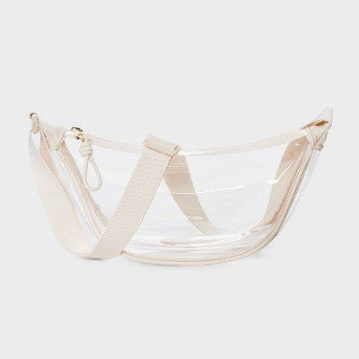Essential Crescent Sling Crossbody Bag - Universal Thread Clear/Cream