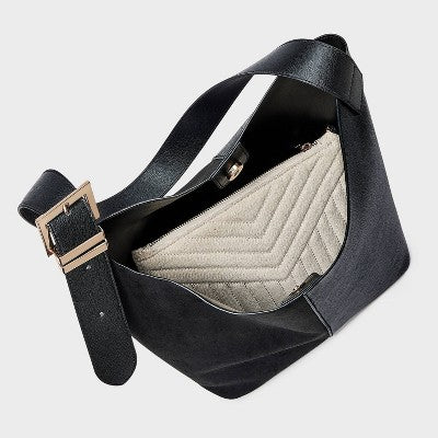 Shoulder Bucket Bag - A New Day Black