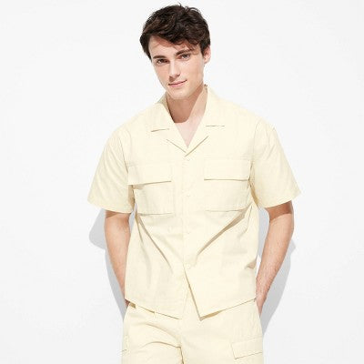 Men's Short Sleeve Utility Shirt - Original Use Cream SIZE M