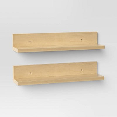 15" Wall Shelf Picture Ledge 2pk Natural - Room Essentials