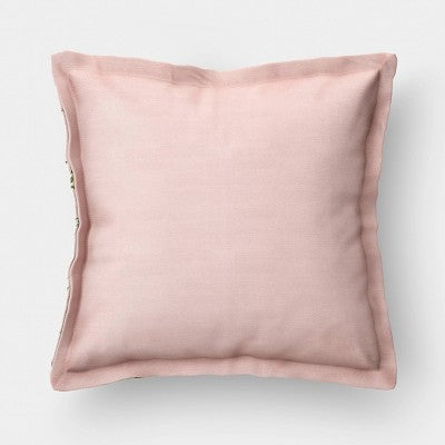 18''x18'' Woven Floral Print Checked Throw Pillow - Threshold