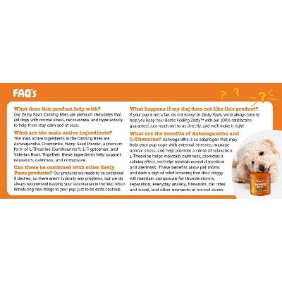 Zesty Paws Advanced Behavior Calming Soft Chews for Dogs - Turkey Flavor - 60ct