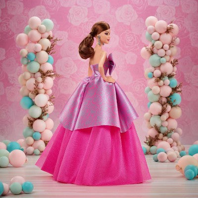 Barbie Signature Birthday Wishes Doll, Collectible 13" Fashion Doll in Satiny Pink Dress