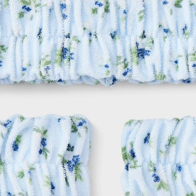 Hair Headwrap with Cuffs Set 3pc - Wild Fable Blue Floral
