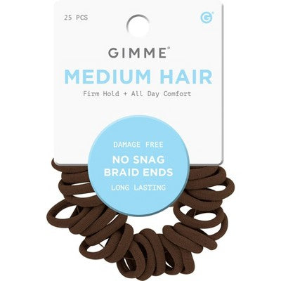 Gimme Beauty Medium Braid Ends Hair Tie Bands - Brown - 25ct