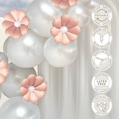 Minnidip 5ct Balloon Garland: Flower in Blush Matte