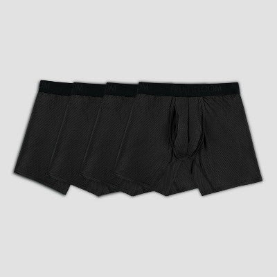Fruit of the Loom Select Men's 4pk Breathable Friction Guard Pouch Boxer Briefs - Black S