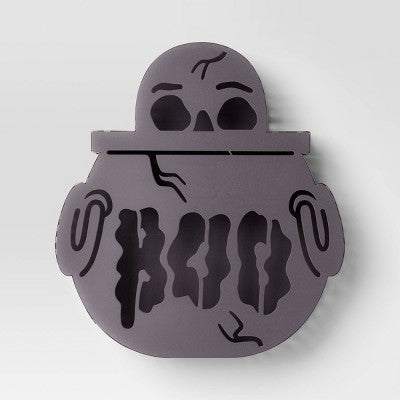12" Cauldron/Boo Backlit Sign with Purple and Green LEDs - Hyde and EEK! Boutique