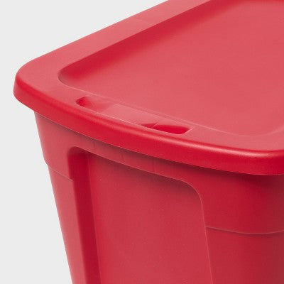 18gal NonLatching Christmas Tote Red - Brightroom (LOCAL PICKUP ONLY)
