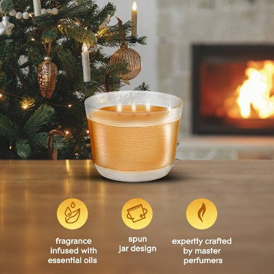Glade 3 Wick Holiday Scented Christmas Candle for Stocking Stuffers - Orange Zest & Clove - 6.8oz
