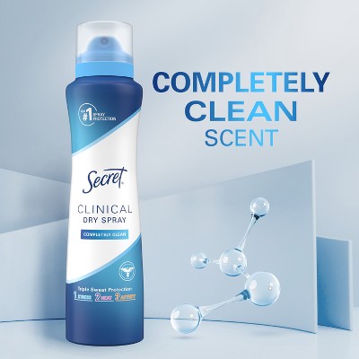 Secret Clinical Dry Spray Antiperspirant & Deodorant - Completely Clean - 3.8oz