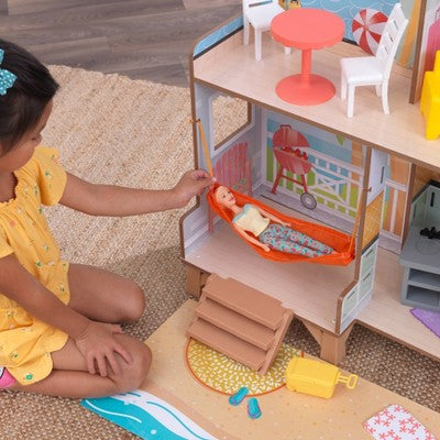 KidKraft Ferris Wheel Fun Beach House Wooden 360-Play Dollhouse with 19 Accessories (LOCAL PICKUP ONLY)