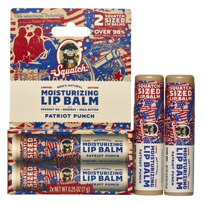 DR. SQUATCH Patriot Punch Americana Lip Balm - 1oz/2pk