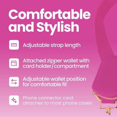 GEMS Crossbody Phone Strap with Wallet - Fuchsia
