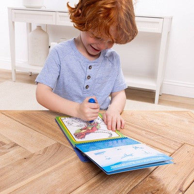 Melissa & Doug On The Go Water Wow! Reusable Water-Reveal Activity Pad Travel Toy - Dinosaurs: Plastic Material, Watercolor Brushes