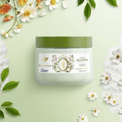 Dove Beauty Bridgerton Body Scrub Love & Meadows Bergamot & Wildflowers